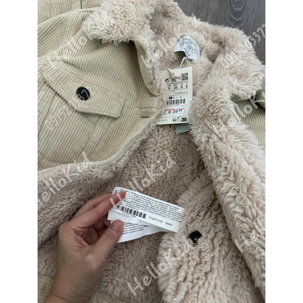 Áo khoác nhung nude lót lông cừu nữ