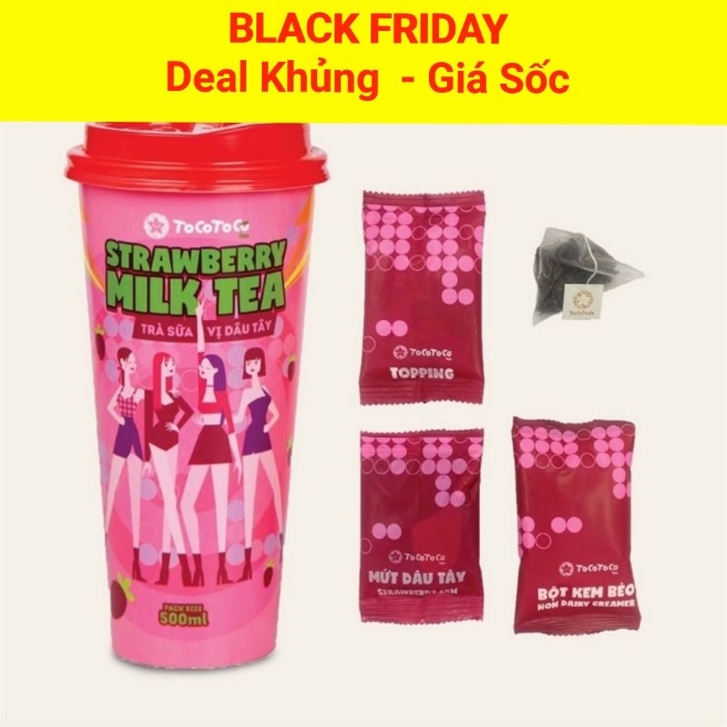 Trà Sữa Tocotoco Vị Dâu Tây 500ml