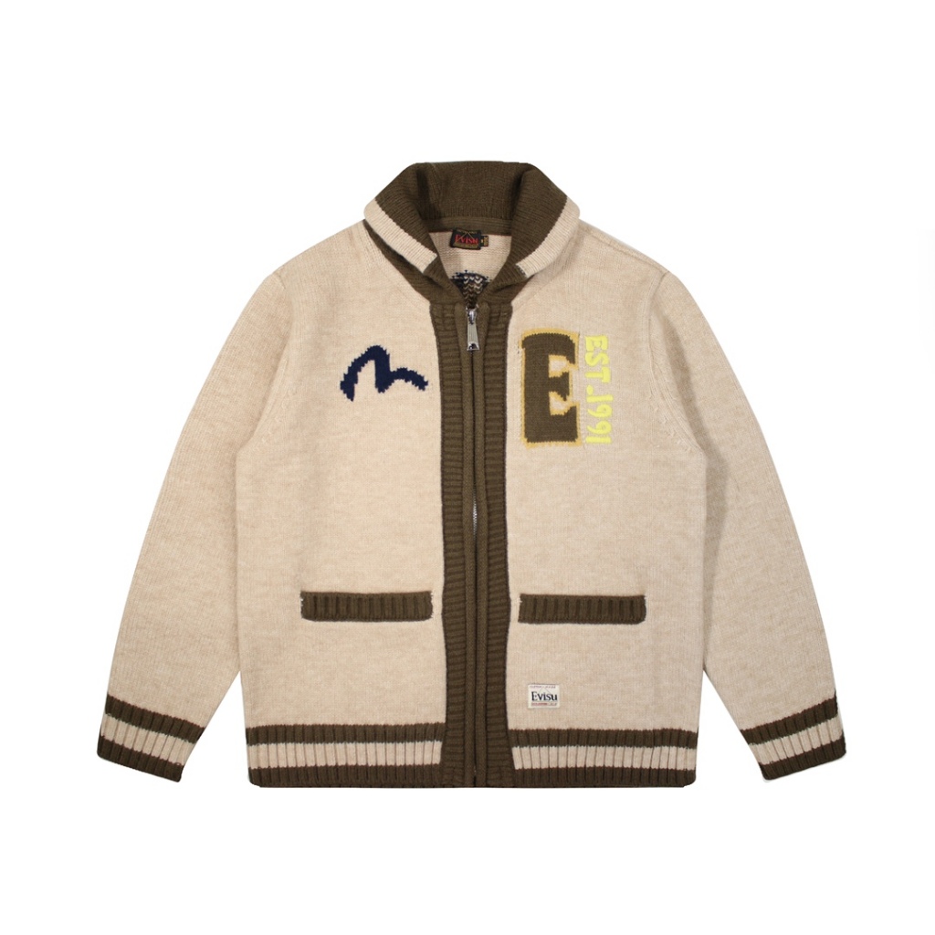 Áo DARUMA INTARSIA-KNIT ZIP-UP SWEATER FW23