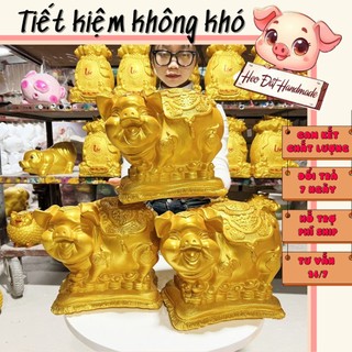 Heo đất Lợn đất Heo đất tiết kiệm dễ thương, Heo Đất Handmade, Heo Tết size To