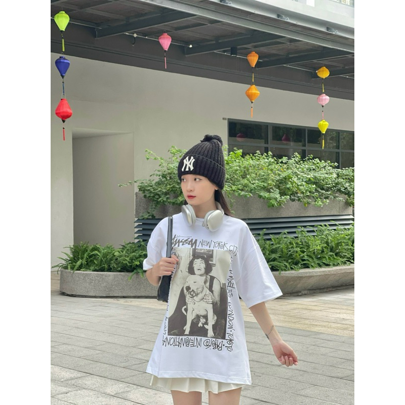 Áo thun Stussy bé ôm chó cotton cao cấp form rộng