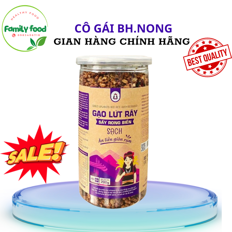 Gạo Lứt Sấy Rong Biển Ăn Liền Giòn Ngon Không Dầu Mỡ, Đồ Ăn Vặt Thực Dưỡng, Giảm Cân Không Béo