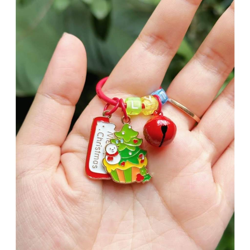 Móc Khoá Giáng Sinh Noel DIY Các Charm Nhiều Màu Sắc Có Chuông Bằng  Kim Loại Dễ Thương