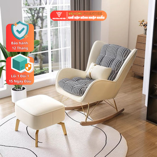 Ghế lười bập bênh nhập khẩu chất lượng cao với lõi lông cừu siêu êm và da pu cao cấp