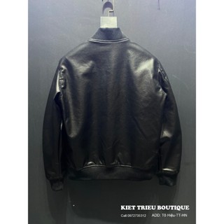 Áo Khoác Bomber Da DG bassic họa tiết mini tag ngực new thu đông 2023