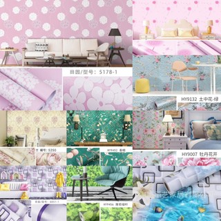 Giấy Dán Tường Sẵn Keo Nhiều Mẫu Hoa, Lá (dài 10m,rộng 45cm)