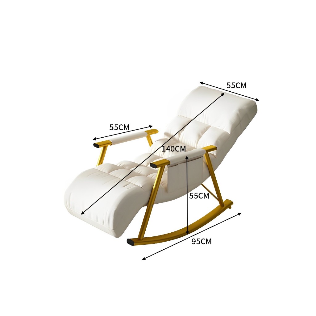 Ghế thư giãn cao cấp Ghế bập bênh Đệm dày Khung vàng chắc chắc Bảo hành 5 năm