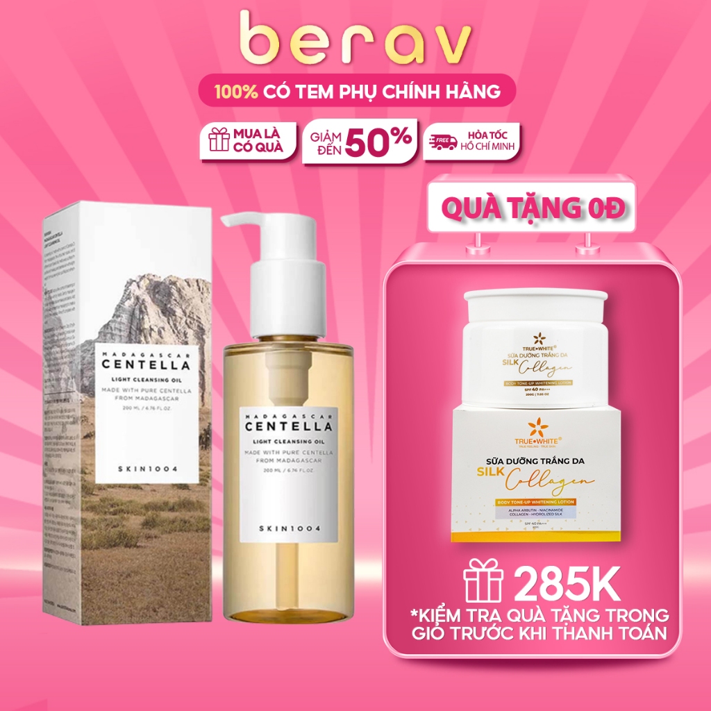 Dầu Tẩy Trang Skin1004 Madagascar Centella Light Cleansing Oil Làm Sạch Sâu, Dịu Nhẹ Chiết Xuất Rau Má 200ml
