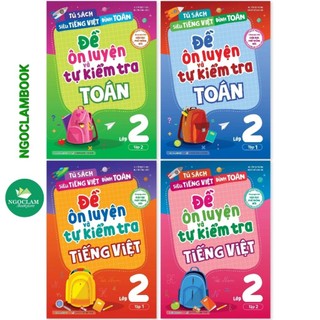 Sách - Combo 4 cuốn Đề ôn luyện và tự kiểm tra Toán - Tiếng Việt lớp 2