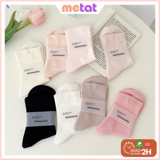 Tất Cổ Cao Nam Nữ Hàng Cao Cấp, Tất Trơn Dài Chất Cotton 100% Phong Cách Thời Trang - Mê Tất Official