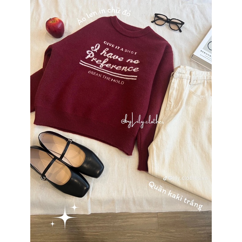 ÁO LEN CỔ TRÒN”I HAVE NO PREFERENCE” hàng Quảng Châu siêu hot