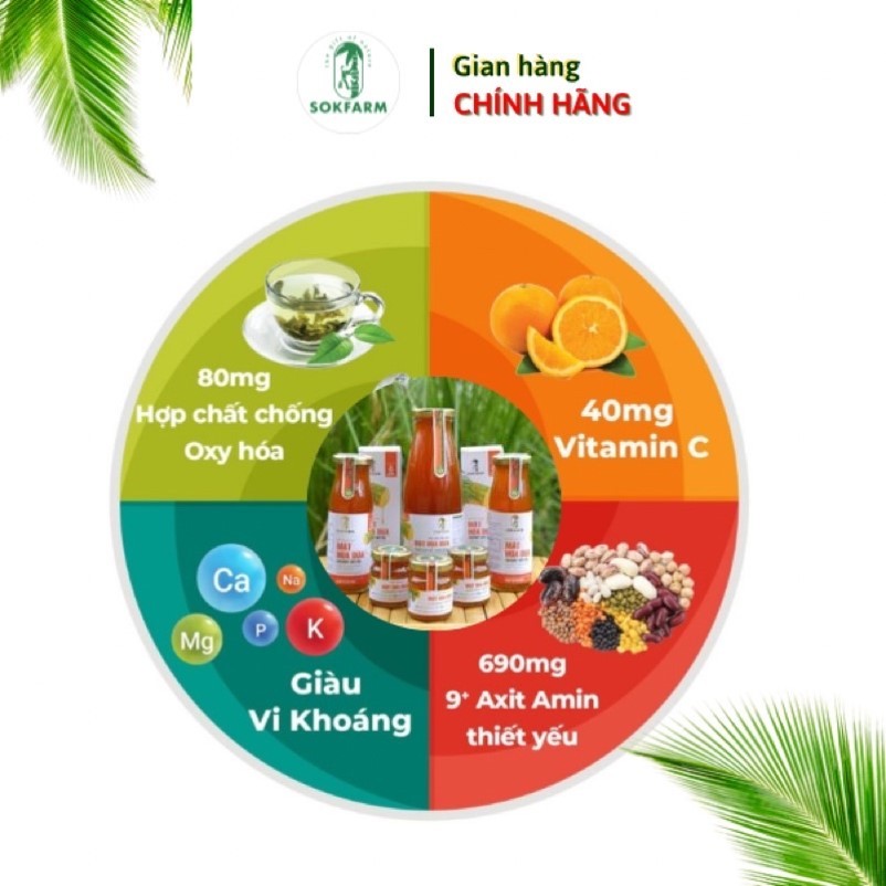 Mật hoa dừa Sokfarm 1,25kg sản phẩm thuần chay có chỉ số đường huyết thấp bổ sung năng lượng bù khoáng điện giải