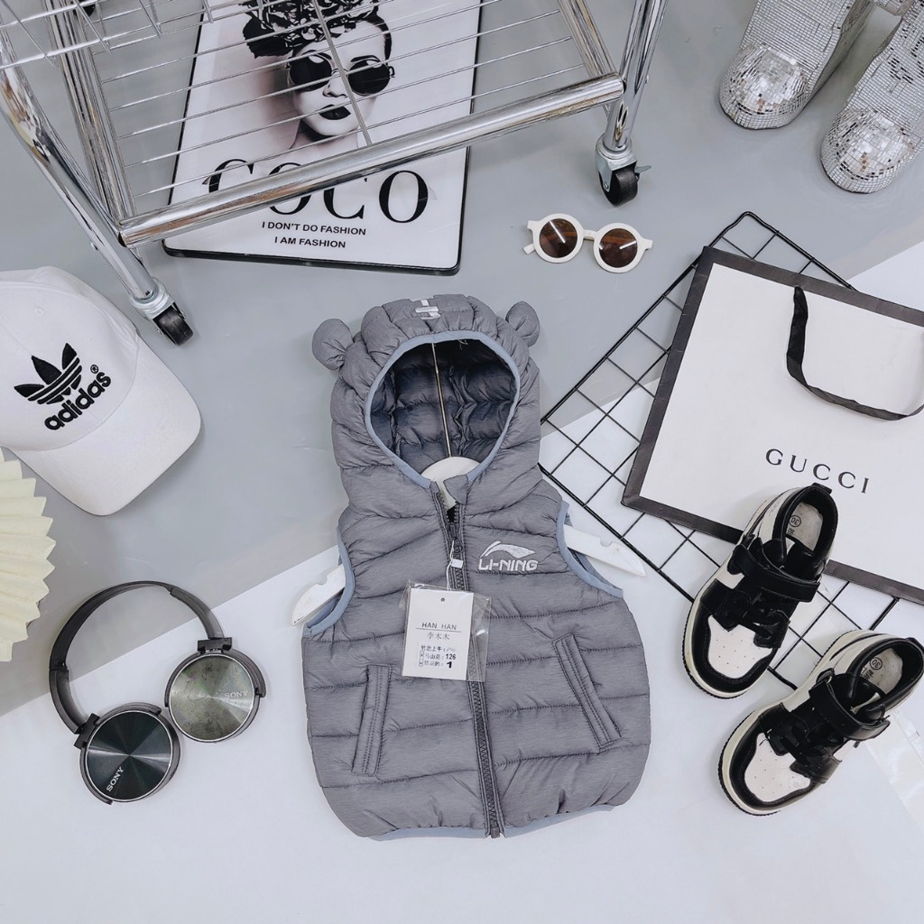 Áo phao gile siêu nhẹ cho bé trai bé gái từ 1-5 tuổi, Áo khoác Gile lông vũ cho bé