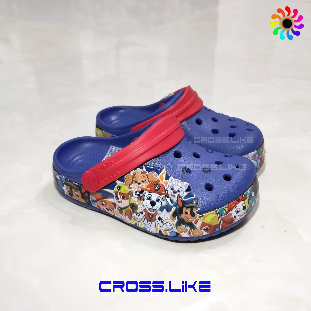 Dép nhựa cho bé CROSS chó cứu hộ classic, sục cho bé trai và bé gái,nhựa nguyên khối siêu bền, tặng jibbitz