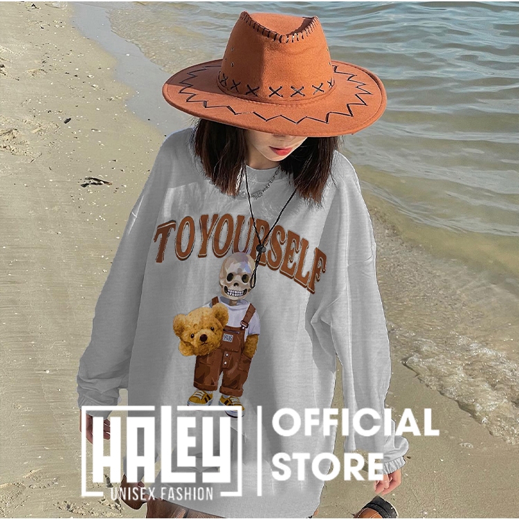 Áo Sweater HALEY HD10 BE YOURSELF Dài Tay Phong Cách Hàn Quốc Form Rộng Unisex Nam Nữ Nỉ Bông Dày Dặn