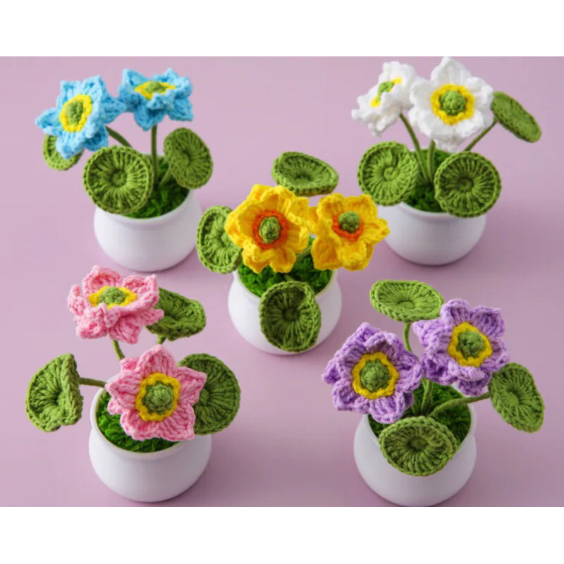 Chậu sen len handmade