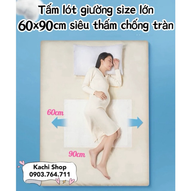 60x90cm 1 gói 2 Miếng lót y tế, đệm lót giường dùng 1 lần cho người già, mẹ bầu, trẻ sơ sinh, trẻ nhỏ
