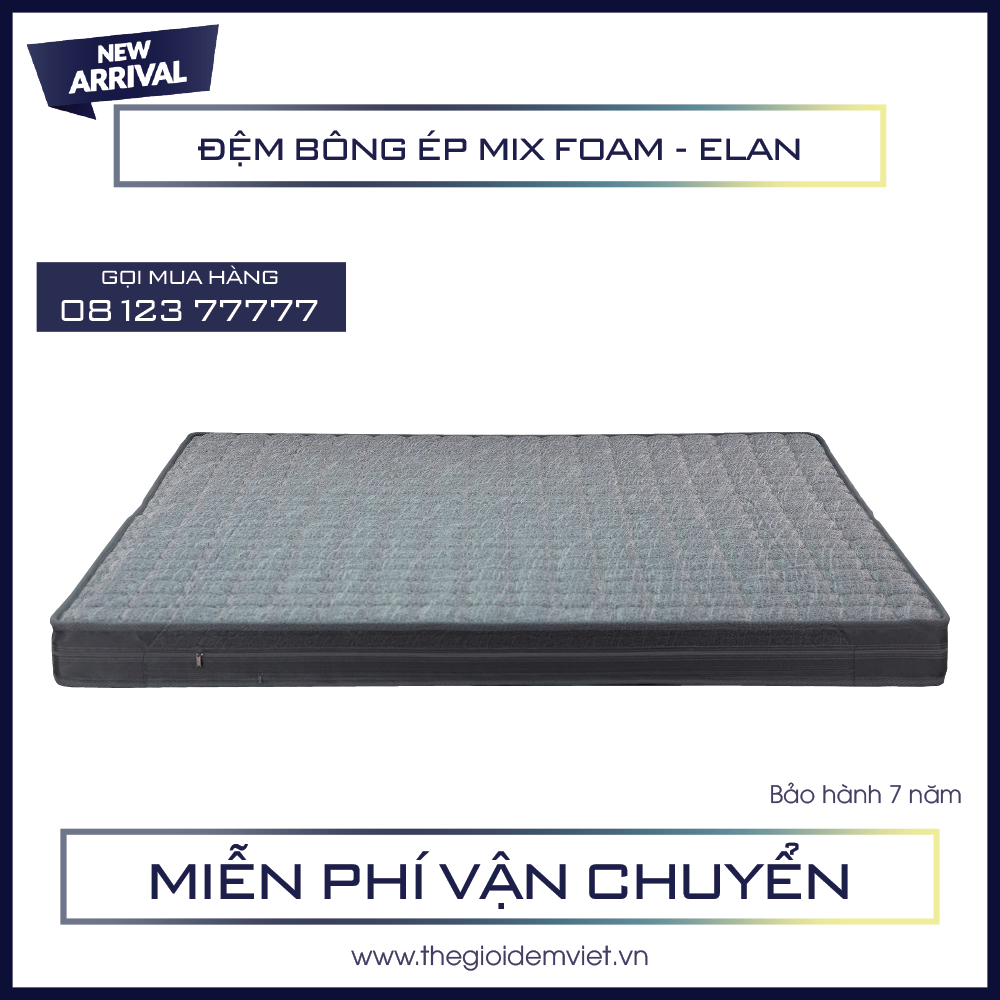 ĐỆM BÔNG ÉP MIX FOAM ELAN - GẤP 2 - HÀNG CHÍNH HÃNG