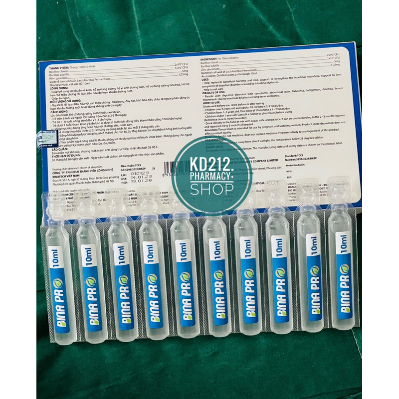 Men Vi Sinh BINA PRO H/20 ống