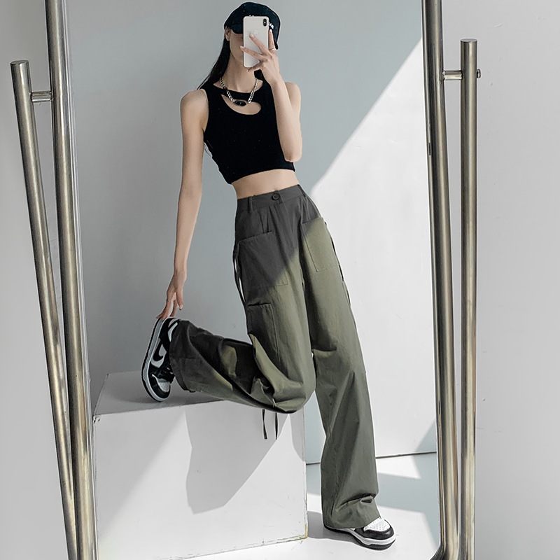 Quần Cargo Pants túi hộp Ống Rộng nữ MIAA , quần túi hộp nữ Form Rộng lưng cao túi hộp hot trend cực tôn dáng