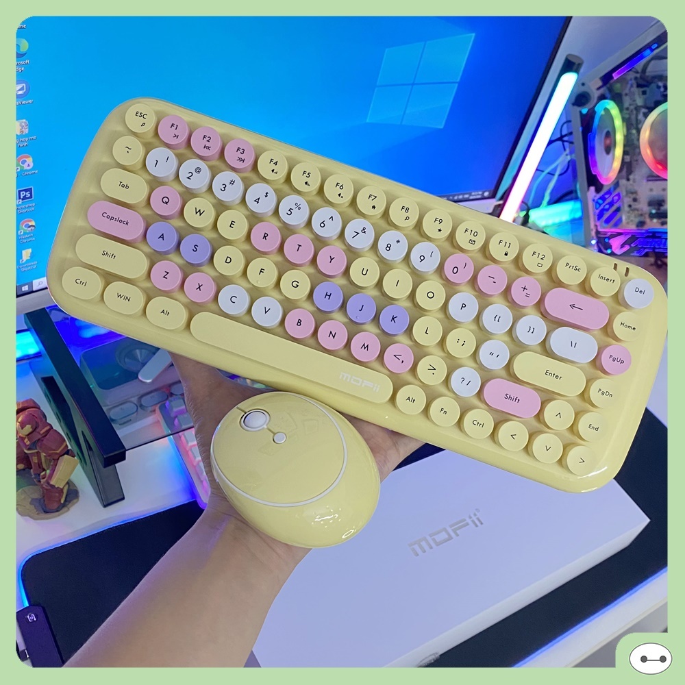 Combo bàn phím và chuột không dây MoFii CANDY MIX - Dùng cho PC, Laptop, Tivi, Điện thoại
