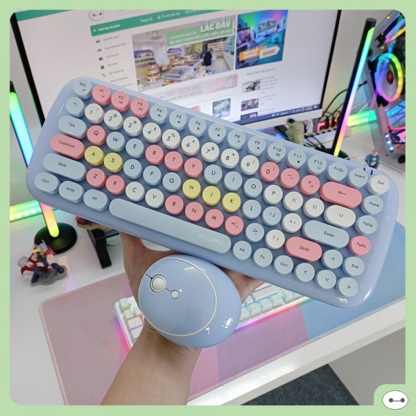 Combo bàn phím và chuột không dây MoFii CANDY MIX - Dùng cho PC, Laptop, Tivi, Điện thoại
