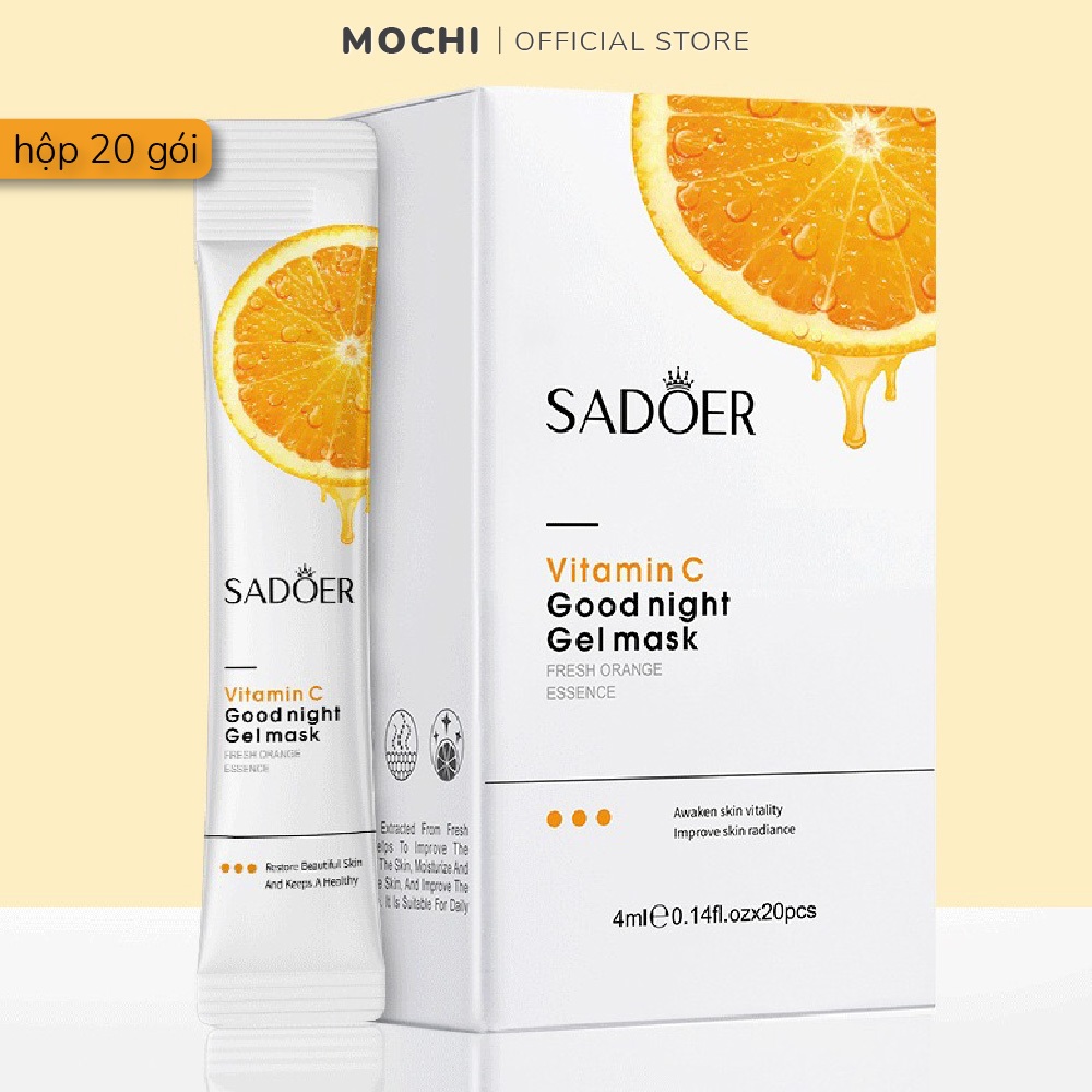 Mặt Nạ Ngủ Vitamin C Hộp 20 Gói Trắng Sáng Da Dưỡng Ẩm Ngừa Mụn Se Khít Lỗ Chân Lông Trẻ Hóa Da Mask Đắp Mặt MOCHI SHOP