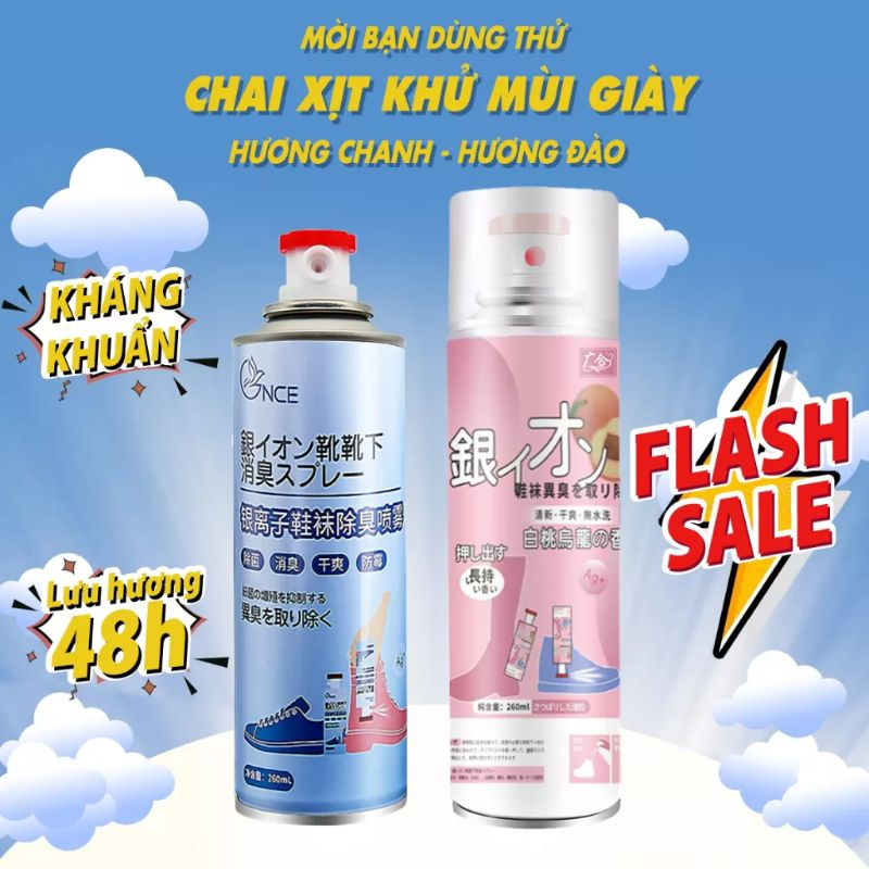 Chai Xịt Khử Mùi Giày Dép NaNo Bạc, Xịt Khử Mùi Hôi Chân Nano