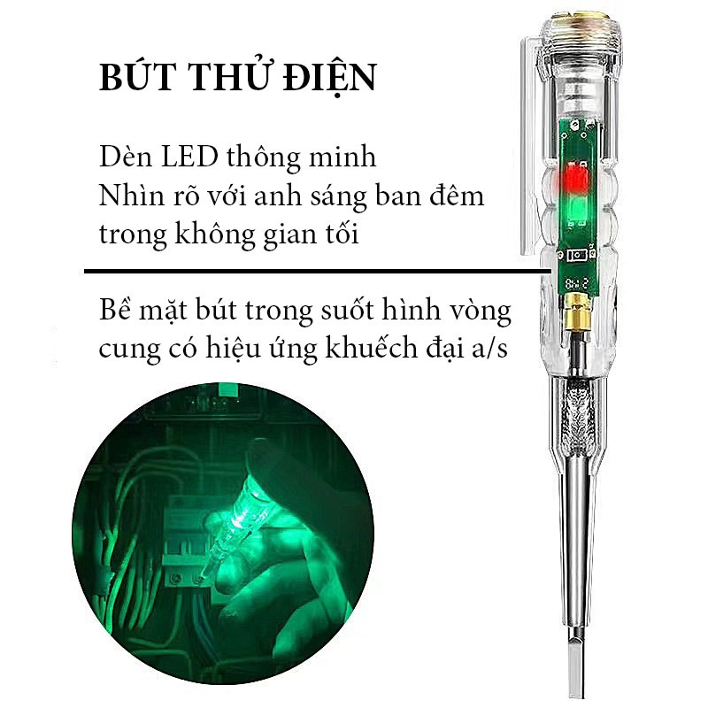 Bút Thử Điện Thông Minh Không Tiếp Xúc Chuyên Dụng 2 Đèn LED - SONHOUSE