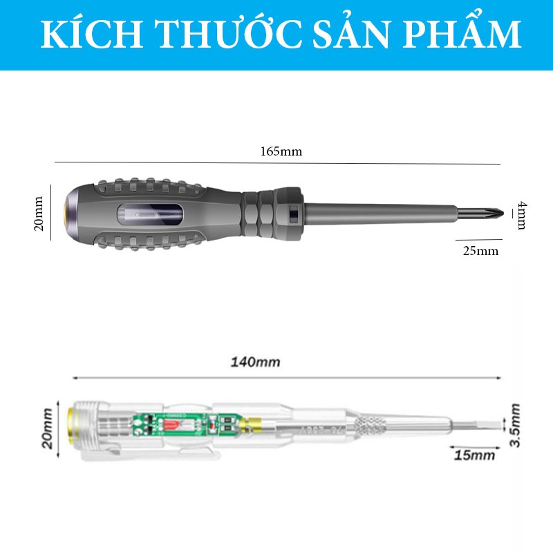Bút Thử Điện Thông Minh Không Tiếp Xúc Chuyên Dụng 2 Đèn LED - SONHOUSE