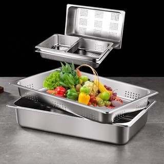 Khay inox gn 1/1 có lỗ sâu 10cm
