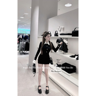 Váy Body Phối Cổ Dáng Ngắn