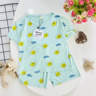 Bộ Cộc Tay Cho Bé Minky chính hãng Cộc Tay bé trai gái trẻ sơ sinh trơn Chất Thun Lạnh