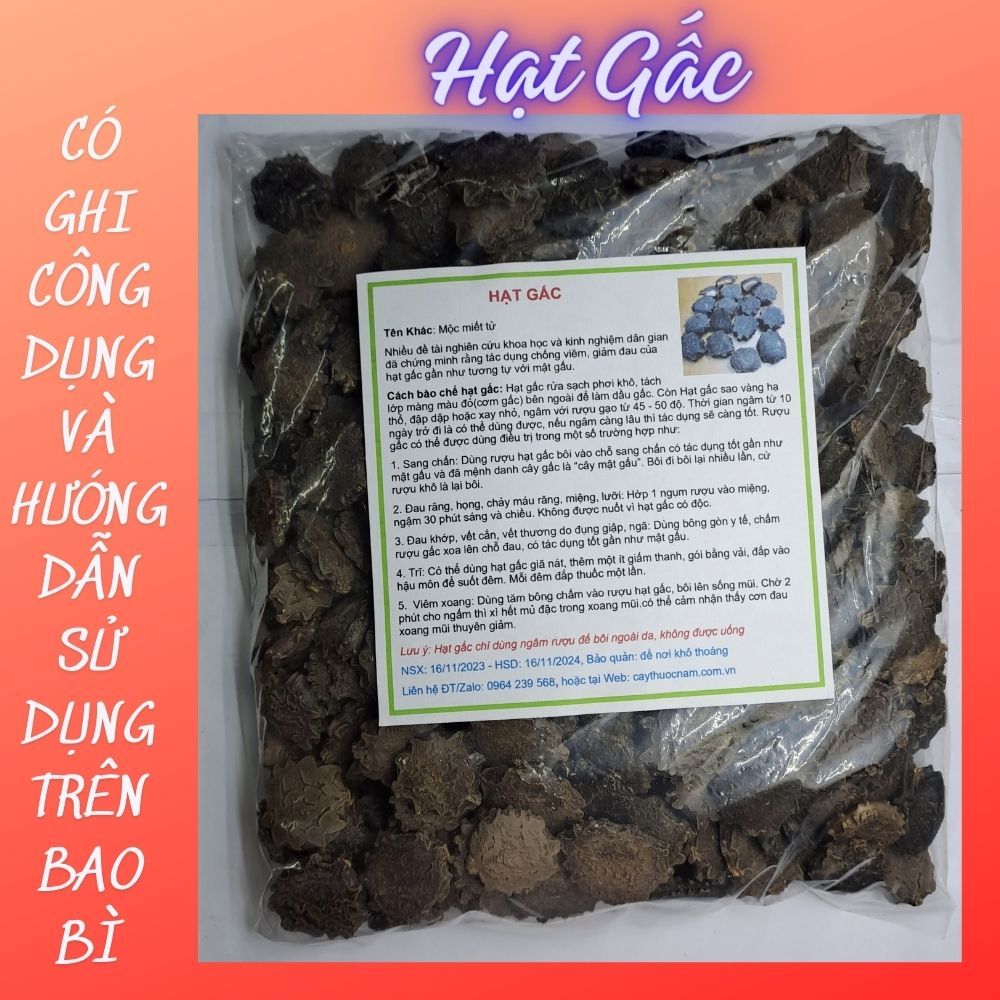 HẠT GẤC - Hạt đặc ruột 100%, loại đã rang, Túi 500g & 1kg