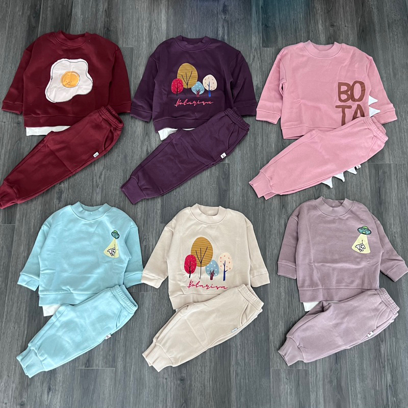 Bộ nỉ bông ấm xuất Hàn cho bé trai/ bé gái 90-130