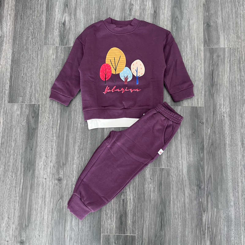 Bộ nỉ bông ấm xuất Hàn cho bé trai/ bé gái 90-130