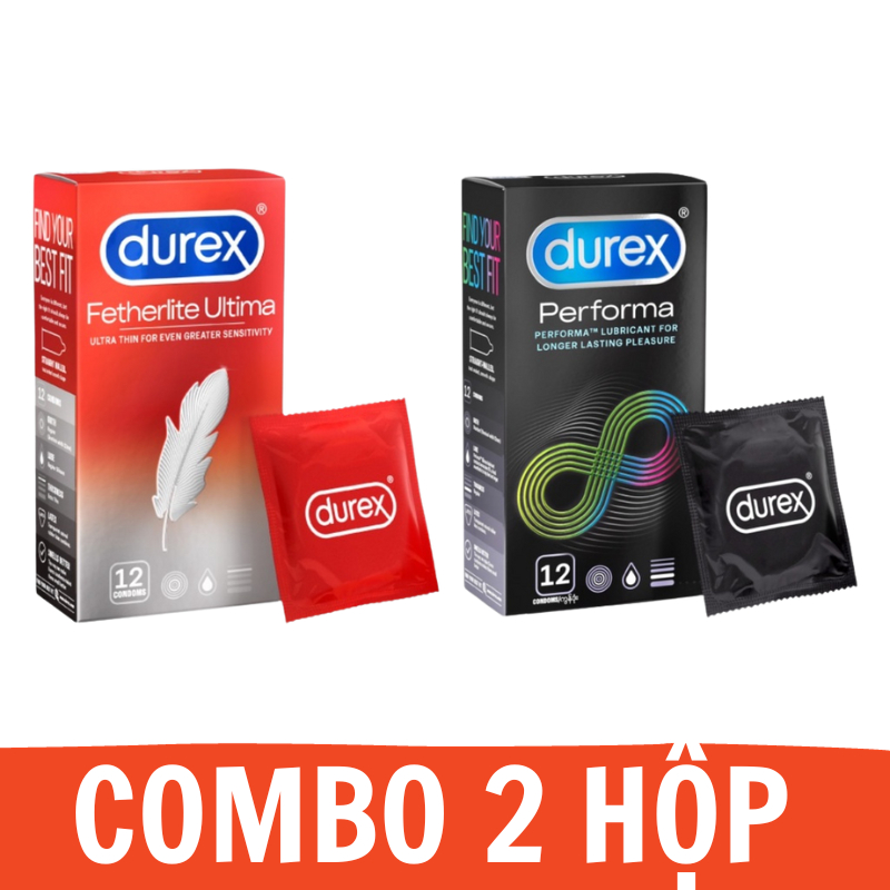 Combo 6 Hộp Bao Cao Su Durex 70 cái chính hãng tùy chọn pleasuremax. invisible. performa. kingtex. fertherlite ultima