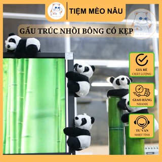 Gấu Trúc Nhồi Bông Mini có kẹp bên trong dùng decor bàn làm việc góc học tập làm quà tặng gấu kẹp 