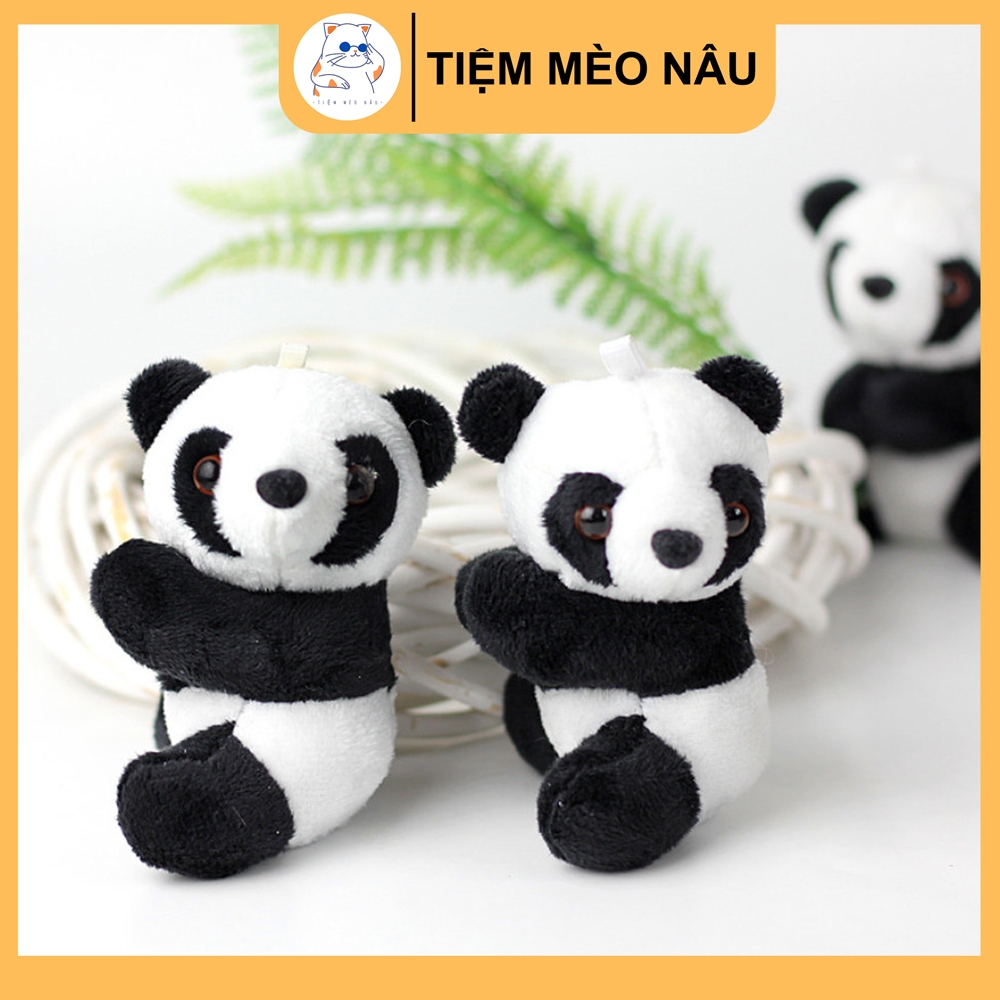 Gấu Trúc Nhồi Bông Mini có kẹp bên trong dùng decor bàn làm việc, góc học tập, làm quà tặng