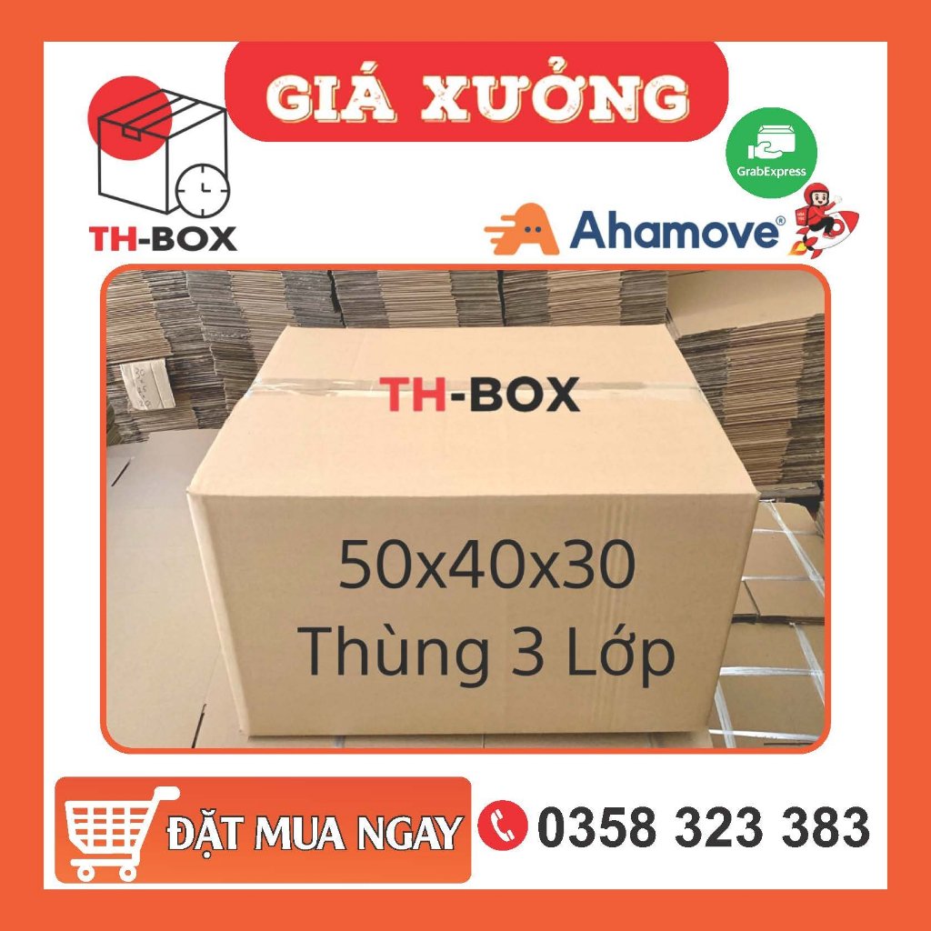 50x40x30 1 Thùng Carton, Hộp Carton Size To, Giấy 3 Lớp Chuyển Nhà, Chuyển Văn Phòng