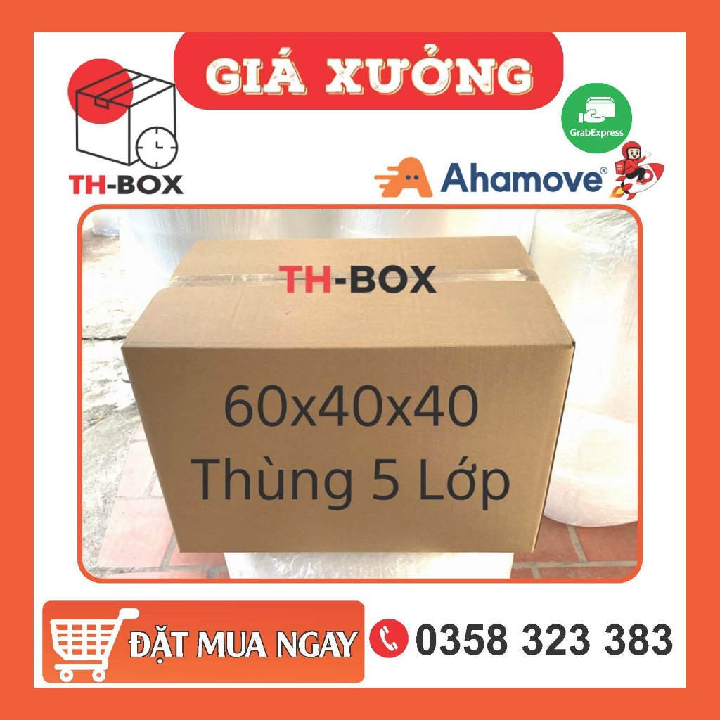 60x40x40 1 Thùng Carton, Hộp Carton Size To, Giấy 5 Lớp Chuyển Nhà, Chuyển Văn Phòng