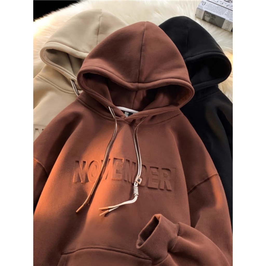 Áo Hoodie Nam Nữ From Rộng Unisex NOVEMBER In Nổi,Chất Liệu Vải Nỉ Bông Cao Cấp Dày Dặn và Mềm Mịn
