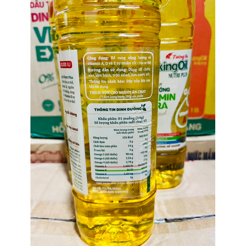 Dầu thực vật Tường An Cooking Oil/Nutri Plus chai
