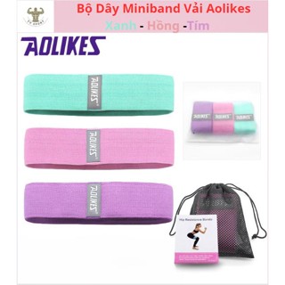 Dây Kháng Lực Miniband Vải Tập Mông Đùi Aolikes (Mua Bộ 3 Dây Tặng Túi Đựng Và Sách Hướng Dẫn)