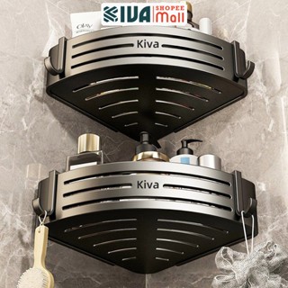 Giá kệ góc nhà tắm KIVA dán tường siêu dính, lắp đặt 2 cách, chất liệu nhông hàng không, dày dặn.