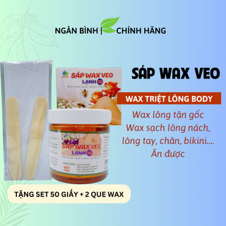 Wax Lông Mật Ong Veo 350gram ( Tặng 50 Giấy và 2 Que Wax ).