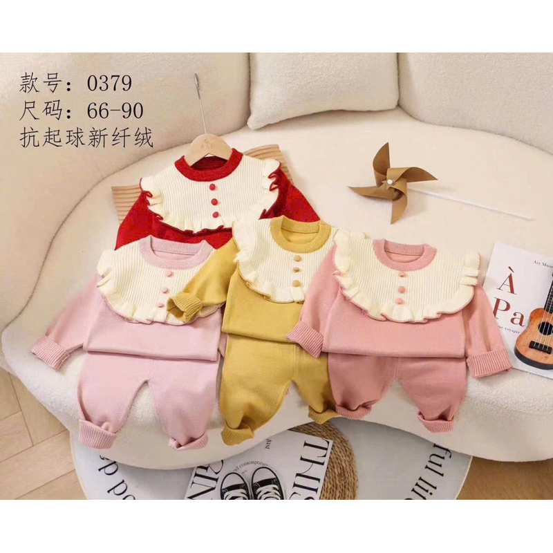 Set Bộ Len nhí cho bé gái hàng Quảng Châu cao cấp