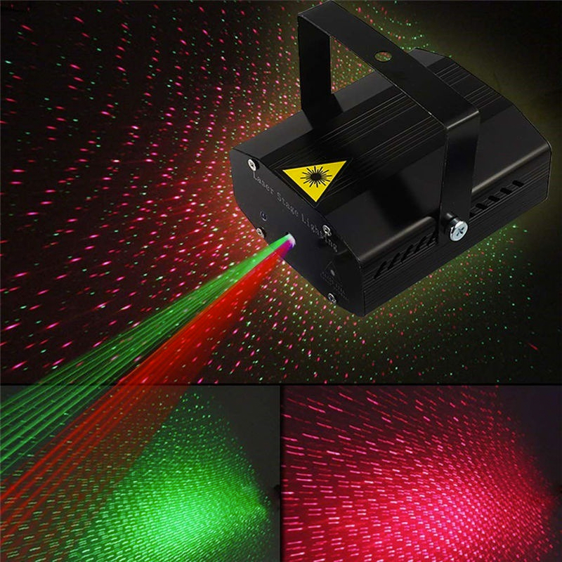 Đèn laser trang trí sân khấu phòng bay, phòng hát karaoke và party - Tự động nháy theo nhạc - Nhiều hiệu ứng màu sắc