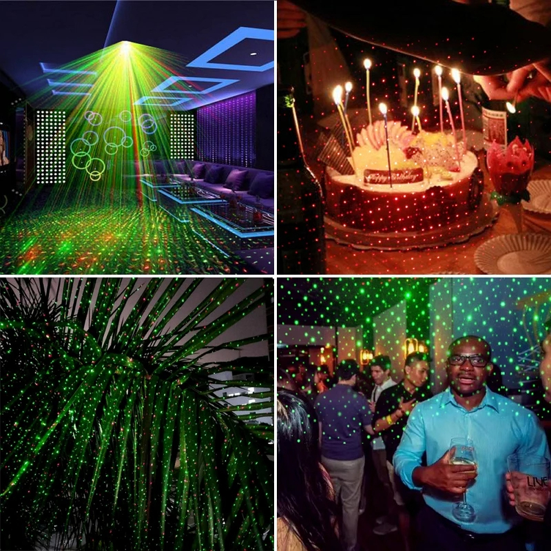 Đèn laser trang trí sân khấu phòng bay, phòng hát karaoke và party - Tự động nháy theo nhạc - Nhiều hiệu ứng màu sắc
