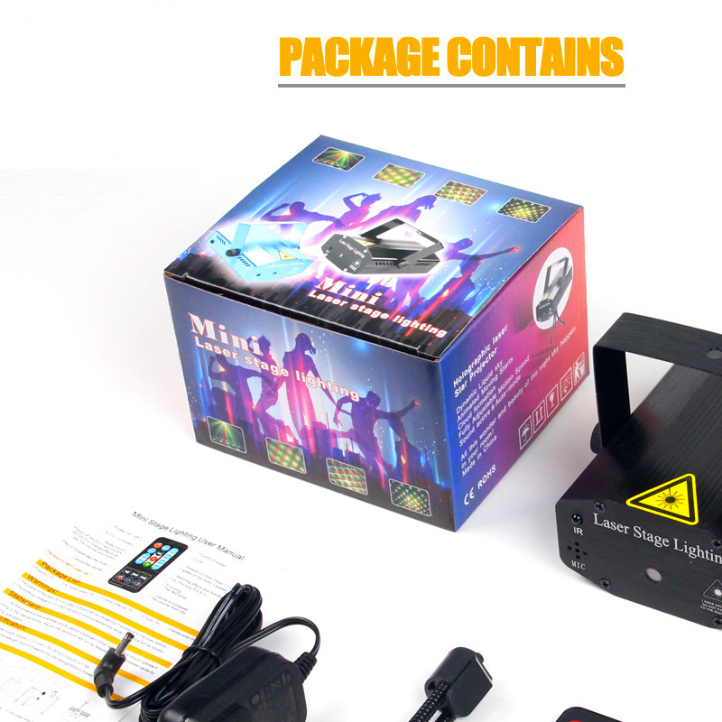 Đèn laser trang trí sân khấu phòng bay, phòng hát karaoke và party - Tự động nháy theo nhạc - Nhiều hiệu ứng màu sắc